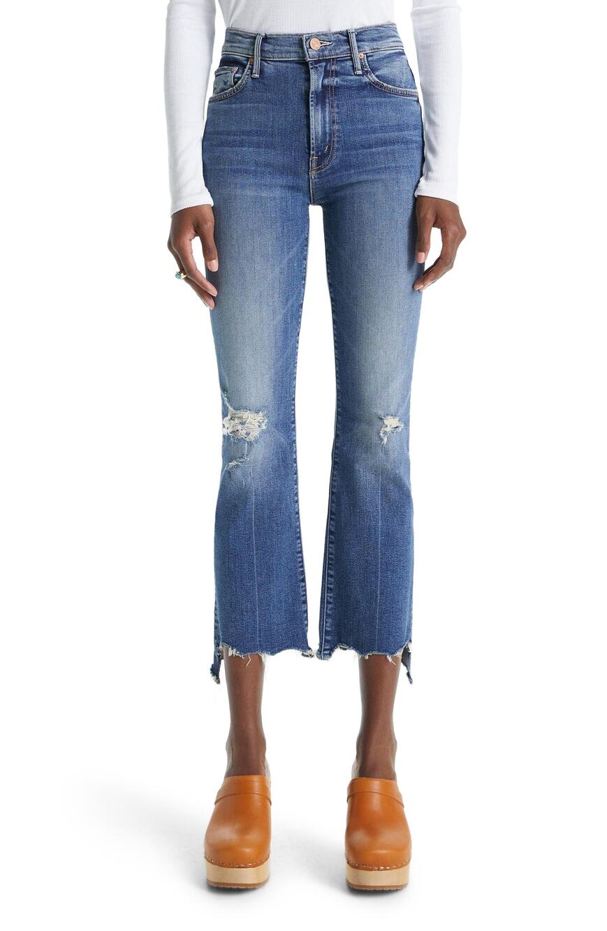 Mother Distressed Blue Insider Denim Jeans Size 24